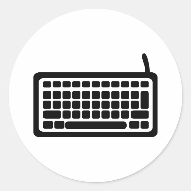 Sticker Rond Clavier informatique (Devant)