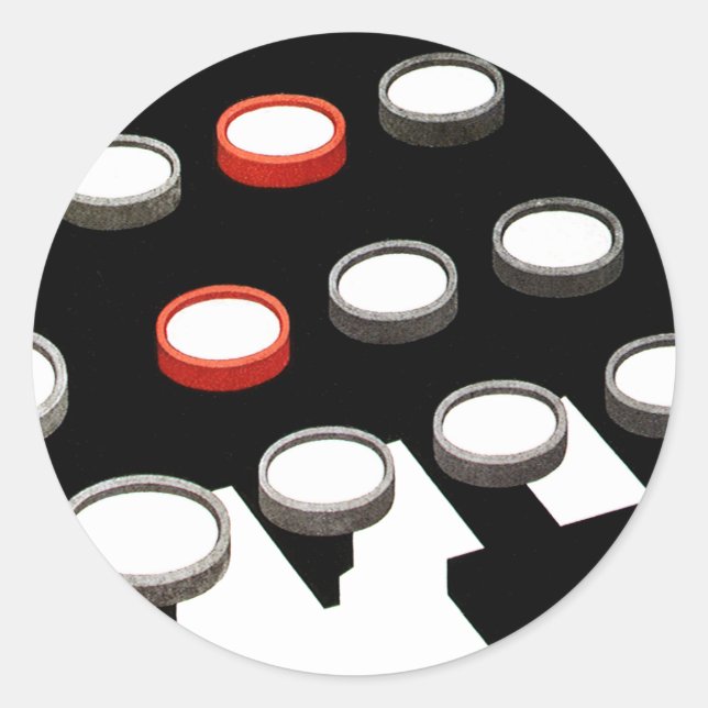 Sticker Rond Clavier pour machine à écrire vintage (Devant)