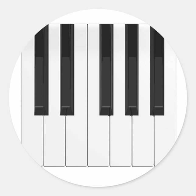 Sticker Rond Clavier / Touches de piano : (Devant)