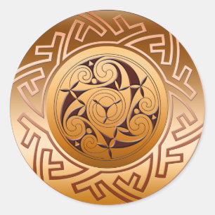Sticker Rond Clé celtique et spirale