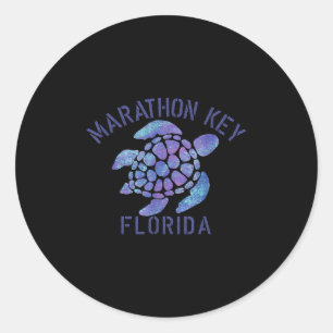 Sticker Rond Clé de marathon, Fl Beach Design _ Cadeau de tortu