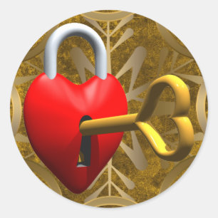 Sticker Rond Clé de mon coeur