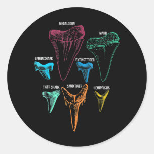 Sticker Rond Clé d'identité de chasse aux dents de requin