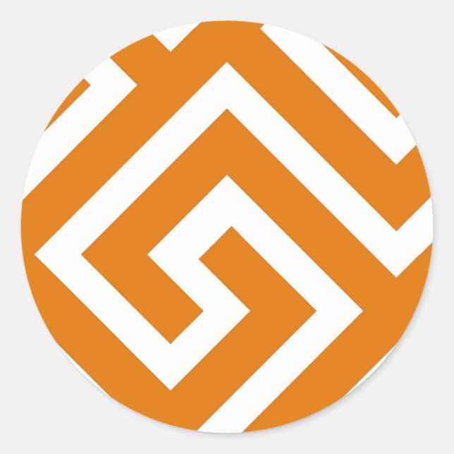 Sticker Rond Clé grecque classique Carré Motif Swirl (Devant)