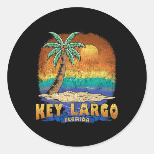 Sticker Rond Clé Largo Floride Vintage Souvenir dénudé