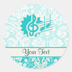 Sticker Rond Clé turquoise