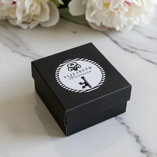 Sticker Rond Clé Vintage noire et rayures noires tendance