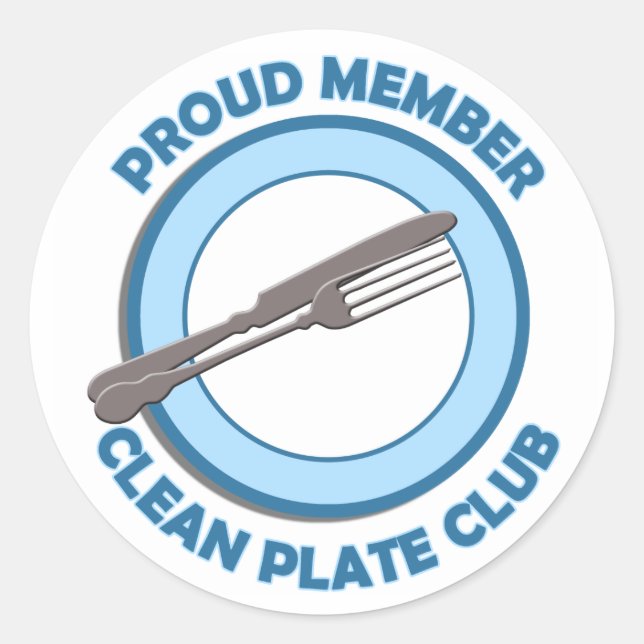 Sticker Rond Clean Plate Club Membre Fier (Devant)