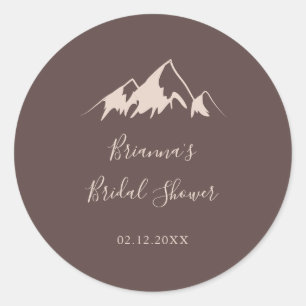 Sticker Rond Clear Mountain Country Fête des mariées Favoriser