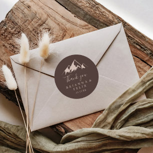 Sticker Rond Clear Mountain Country Merci Mariage Faveur