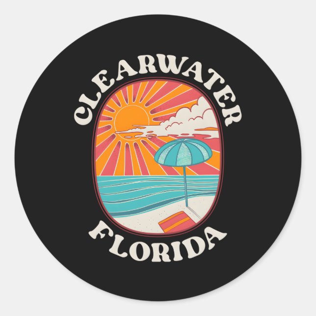 Sticker Rond Clearwater Florida Fl (Devant)