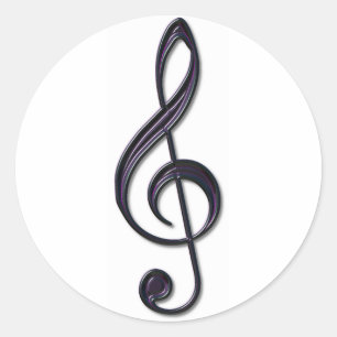 Sticker Rond Clef triple en verre d'obsidien