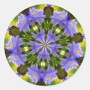 Sticker Rond Clematis Abstrait Flower Art