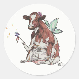 Sticker Rond Clémentine la vache fée