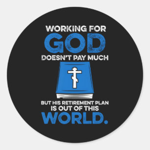 Sticker Rond Clergé Biblique Chrétien Ministre Prêtre