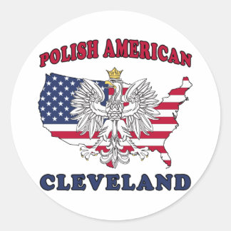 Sticker Rond Cleveland Ohio Polonais