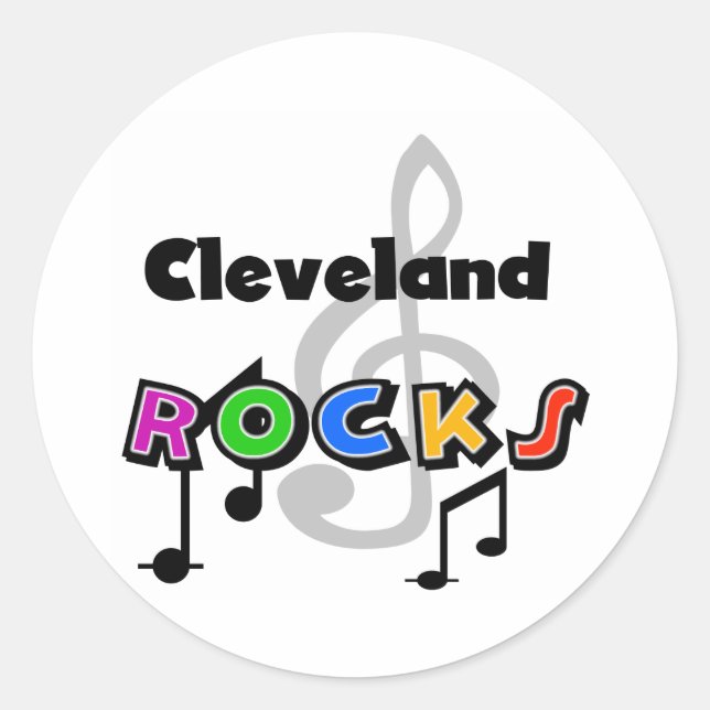 Sticker Rond Cleveland Rocks (Devant)