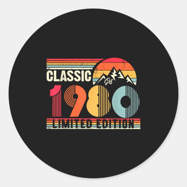 Sticker Rond Clic 1980 Limited Edition 45 Year Old 45th Birthda (Devant)