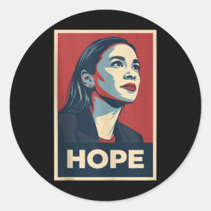 Sticker Rond Clic Aoc Alexandria Ocasio Cortez 2028 Pour Présid