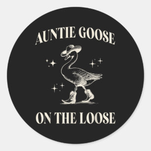 Sticker Rond Clic Funny Tante Goose Sur Les Mères Silly Perdues