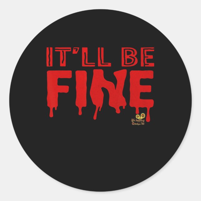 Sticker Rond Clic Halloween Horror Movie Effrayant Tee (Devant)