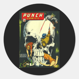 Sticker Rond Clic Monster Poster Horror Comic Book