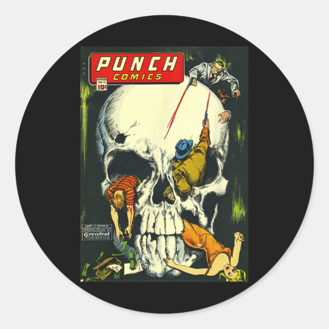 Sticker Rond Clic Monster Poster Horror Comic Book (Devant)