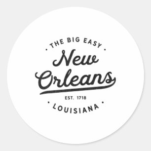 Sticker Rond Clic Retro Vintage Nouvelle-Orléans Louisiane Casu