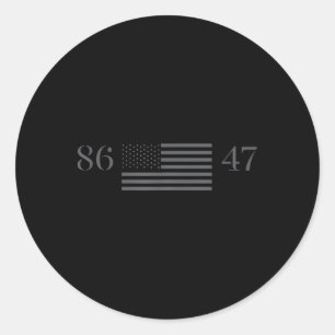 Sticker Rond Clic Style Vintage 80 86 47 Trump 8647
