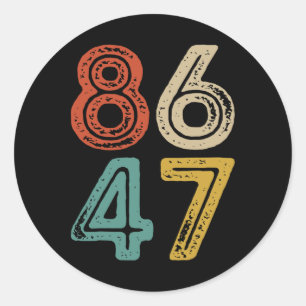 Sticker Rond Clic Vintage 80s Style 8647 Anti Trump