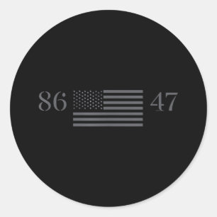 Sticker Rond Clic Vintage 80s Style 86 47 Anti Trump 8647 _1