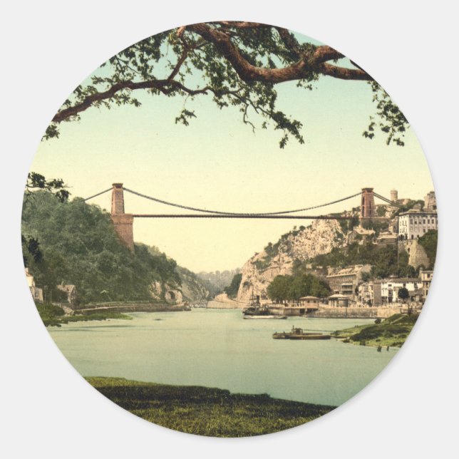 Sticker Rond Clifton Suspension Bridge I, Bristol, Angleterre (Devant)