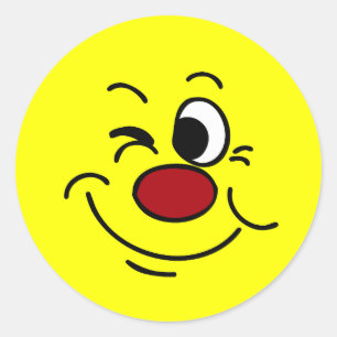 Sticker Rond Cligner de l'oeil le visage Grumpey
