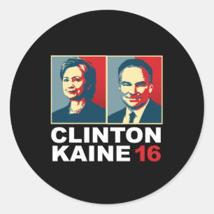 Sticker Rond Clinton Kaine 16 - Posterisé —
