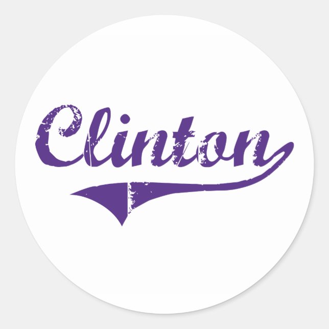 Sticker Rond Clinton Louisiana Classic Design (Devant)