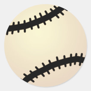 Sticker Rond Clip de dessin animé Sports, Baseball, Arrière - p