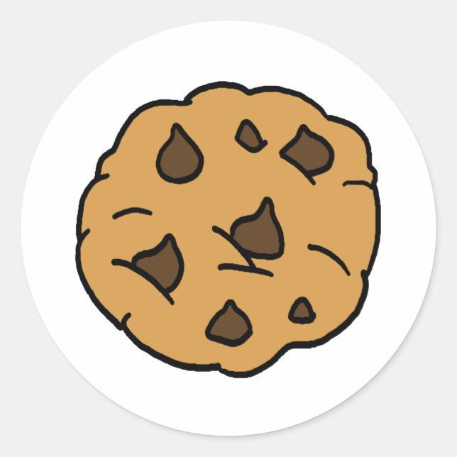 Sticker Rond Clipart de dessin IMMENSE Chip de chocolat Cookie  (Devant)