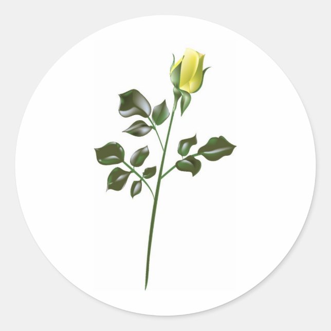 Sticker Rond Clipart rose jaune (Devant)