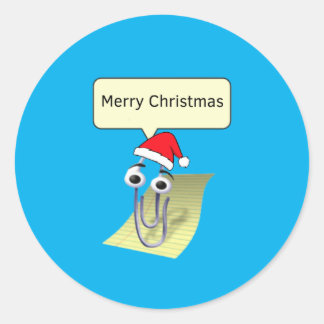 Sticker Rond Clippy vous souhaite un joyeux Noël