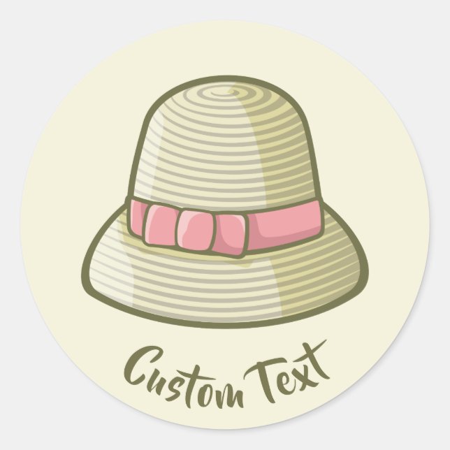 Sticker Rond Cloche Casquette jaune (Devant)