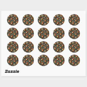 Sticker Rond Cloches de fête, motif décoratif.