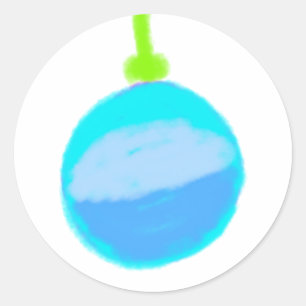 Sticker Rond cloches de noël bleu vert