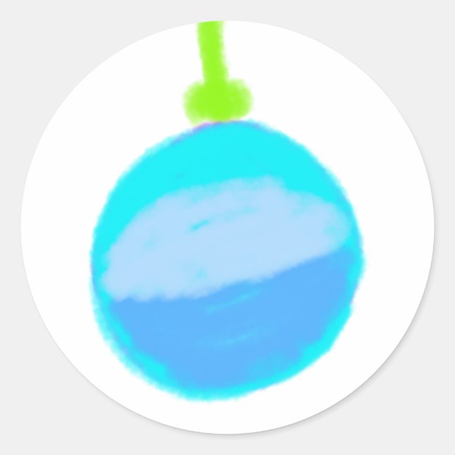 Sticker Rond cloches de noël bleu vert (Devant)