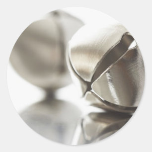 Sticker Rond Cloches Jingle Argent