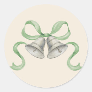 Sticker Rond Clochettes de Noël en aquarelle et chevalet de poc