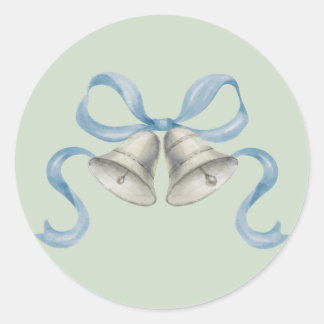 Sticker Rond Clochettes de Noël en aquarelle et chevalet de poc