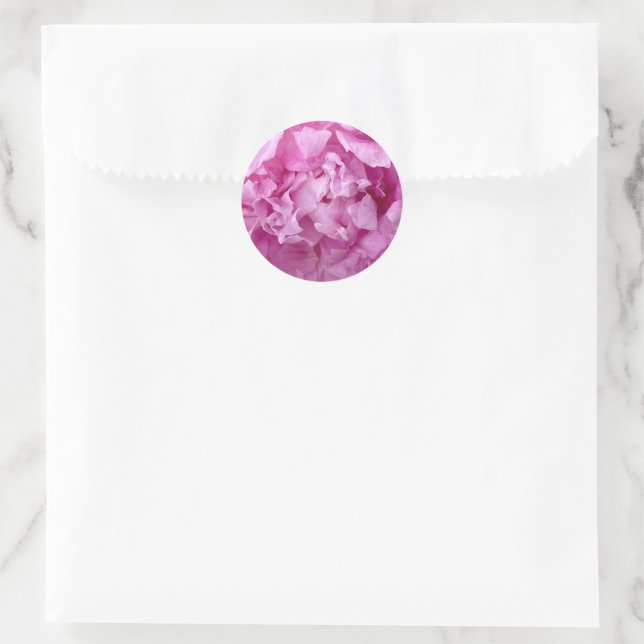 Sticker Rond Closeup de pivoines roses (Sac)