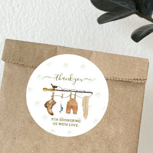 Sticker Rond Clothesline Fisherman Derby Boy Baby shower