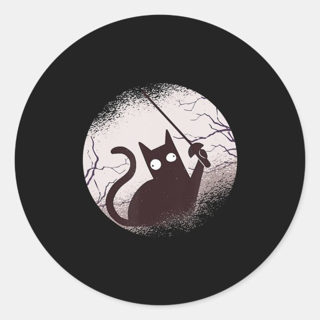 Sticker Rond Clôture Jeu joueur fencer sport clôture Chat (Devant)