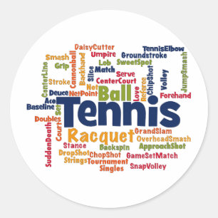 Sticker Rond Cloud de mot de tennis